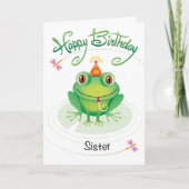 Sister Niedliche Geburtstag Frog Karte (Vorderseite)