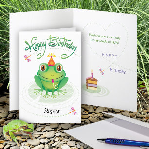 Sister Niedliche Geburtstag Frog Karte