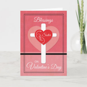 Sister, Nun Valentine's Day Segings Heart Feiertagskarte