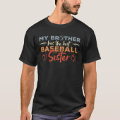 Sister Of Baseball Player Baseballer Proud Sister T-Shirt (Vorderseite)