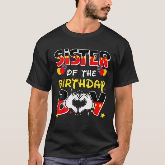 Sister Of The Birthday Boy Family Party Decor Matc T-Shirt (Vorderseite)