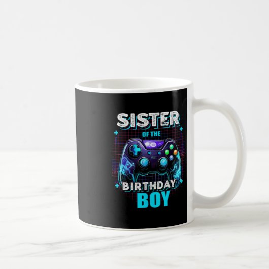 Sister Of The Birthday Boy Matching Video Game Bir Kaffeetasse (Rechts)