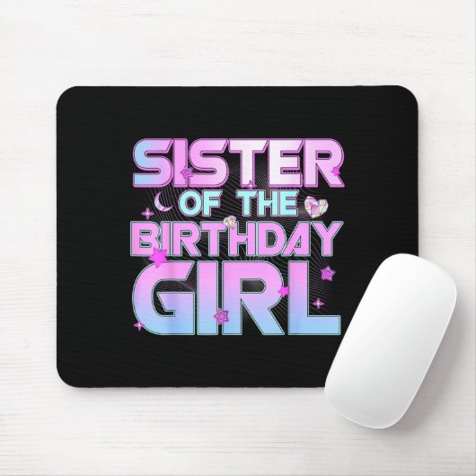Sister Of The Birthday Girl Kp Family Matching Par Mousepad (Mit Mouse)