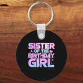 Sister Of The Birthday Girl Kp Family Matching Par Schlüsselanhänger (Vorderseite)