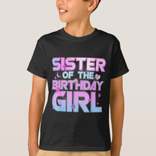 Sister Of The Birthday Girl Kp Family Matching Par T-Shirt (Vorderseite)