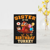 Sister Of The Birthday Turkey Family 1st Birthday Karte (Gelbe Blume)