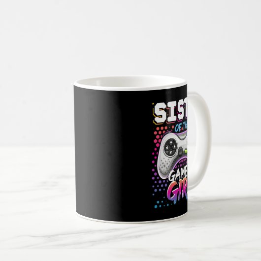 Sister Of The Gamer Girl Matching Video Game Birth Kaffeetasse (VorderseiteRechts)