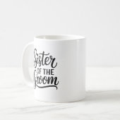 Sister of the Groom Bachelor Wedding Gift Diamond Kaffeetasse (Vorderseite Links)