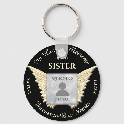 Sister Photo Memorial Keychain Schlüsselanhänger (Vorderseite)