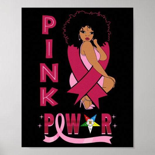 Sister Pink Power Eastern Star Brustkrebs Aware Poster (Vorne)