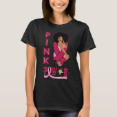 Sister Pink Power Eastern Star Brustkrebs Aware T-Shirt (Vorderseite)