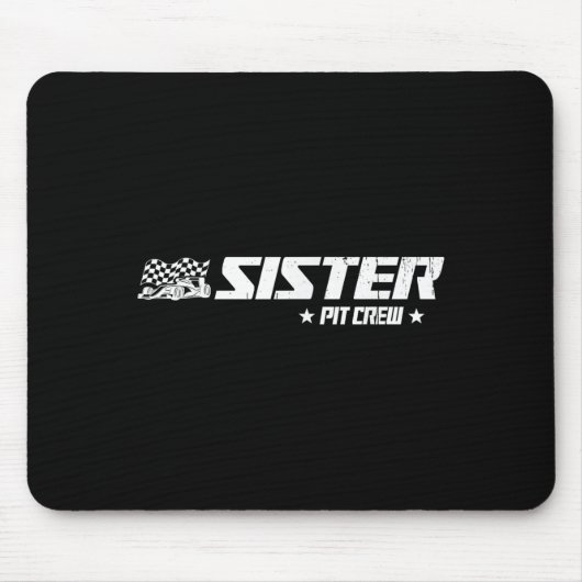 Sister Pit Crew Race Car Birthday Family Racing Mousepad (Vorne)