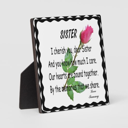 SISTER-PLAQUE FOTOPLATTE (Vorderseite)