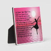 Sister Poem Plaque - Ballerina Design Fotoplatte (Vorderseite)