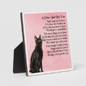 Sister Poem Plaque - Black Cat Design Fotoplatte (Vorderseite)