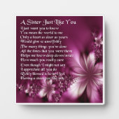 Sister Poem Plaque - Blume Design Fotoplatte (Vorderseite)