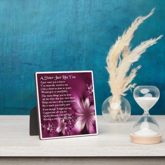 Sister Poem Plaque - Blume Design Fotoplatte (InSitu)