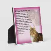 Sister Poem Plaque - Cat Design Fotoplatte (Vorderseite)