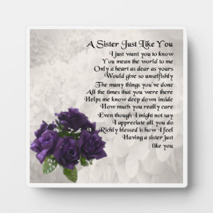 Sister Poem Plaque - Design Lila Rose Fotoplatte