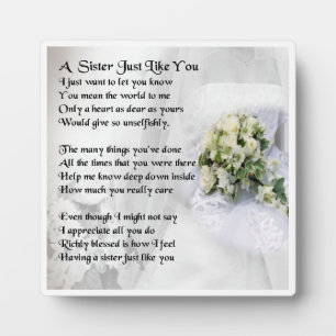 Sister Poem Plaque - Hochzeitsdesign Fotoplatte