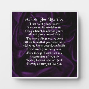 Sister Poem Plaque - Lila Seidendesign Fotoplatte