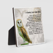 Sister Poem Plaque - Owl Design Fotoplatte (Vorderseite)