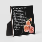 Sister Poem Plaque - Rose zum Schwarzen Seidendesi Fotoplatte (Vorderseite)