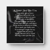 Sister Poem Plaque - Schwarzes Seidendesign Fotoplatte (Vorderseite)