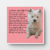 Sister Poem Plaque - Westie Design Fotoplatte (Vorderseite)