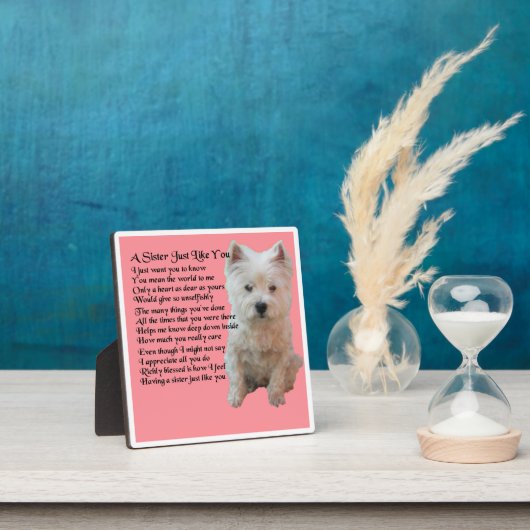 Sister Poem Plaque - Westie Design Fotoplatte (InSitu)
