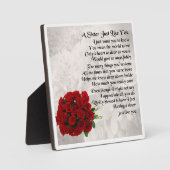 Sister Poem Plate - Red Roses Design Fotoplatte (Vorderseite)