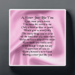 Sister Poem Platte - Pink Silk Design Fotoplatte<br><div class="desc">Ein tolles Geschenk für eine besondere Schwester</div>