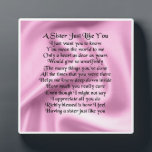 Sister Poem Platte - Pink Silk Design Fotoplatte<br><div class="desc">Ein tolles Geschenk für eine besondere Schwester</div>