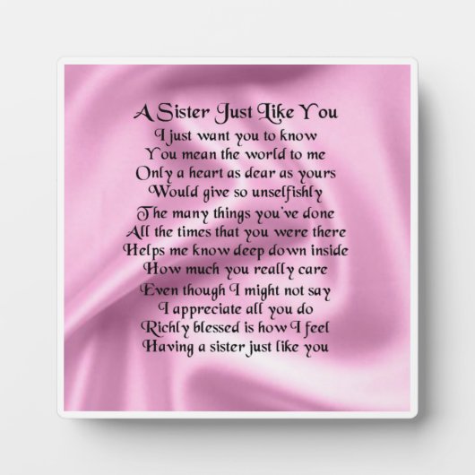 Sister Poem Platte - Pink Silk Design Fotoplatte (Vorderseite)
