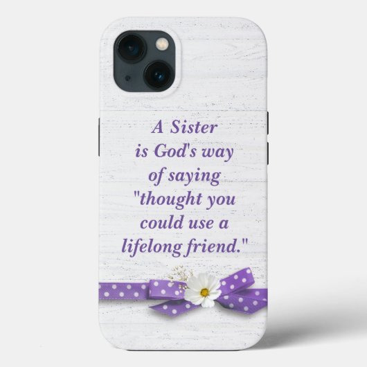 Sister Quote mit Polka Dot Ribbon Case-Mate iPhone Hülle (Rückseite)