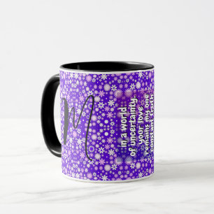 Sister Quotes & Monogramm Besondere Lila Blämche Tasse