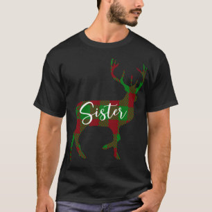 Sister Reindeer Kariert Pajama Matching Family Xma T-Shirt