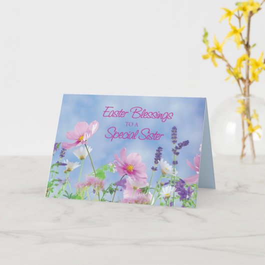 Sister Religious Oaster Segings Nun Wildblumen Karte (Gelbe Blume)