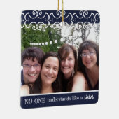 Sister Rustic Elegant 2-Foto Moderne Weihnachten Keramikornament (Rechts)