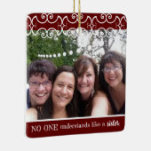 Sister Rustic Elegant 2-Foto Moderne Weihnachten Keramikornament (Rechts)