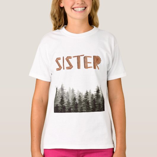 Sister Rustic Green Trees T-Shirt (Vorderseite)
