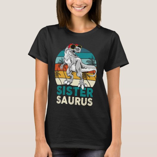 Sister Saurus Dinosaur Matching Family T Rex Vinta T-Shirt (Vorderseite)