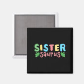 Sister Saurus Kinder Dinosaurier Geburtstagsfeier  Magnet (Vorderseite/Rückseite)