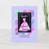 SISTER - Sei mein Junior Bridesmaid PINK Kleid Einladung (Rückseite)