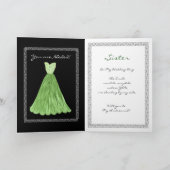 SISTER sei meine Bridesmaid OLIVE GRÜNES Kleid Einladung (Innenseite)