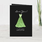 SISTER sei meine Bridesmaid OLIVE GRÜNES Kleid Einladung (Rückseite)