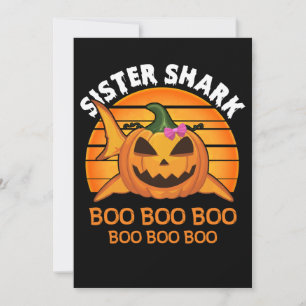 Sister Shark Boo Boo Boo Funny Halloween Geschenke Feiertagskarte