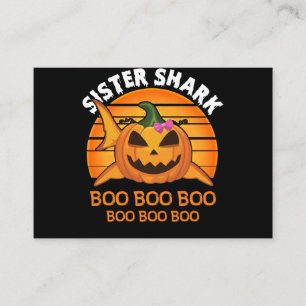 Sister Shark Boo Boo Boo Funny Halloween Geschenke Visitenkarte