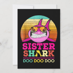 Sister Shark Doo Doo Doo - Crazy Shark GIfts Dankeskarte