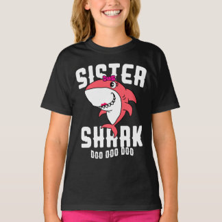 Sister Shark Girls Birthday Halloween Christmas T-Shirt
